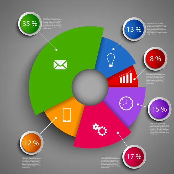 Abstrakte runde Informationen Grafik-Design-Vorlage — Stockvektor