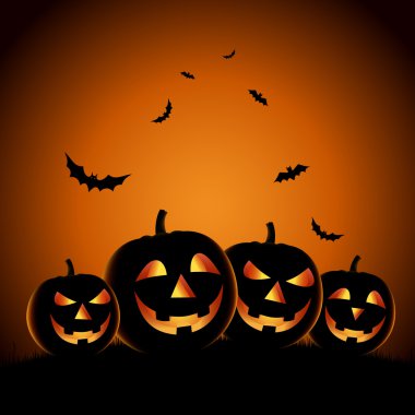 Kabaklar şablonu ile Halloween gece arka plan