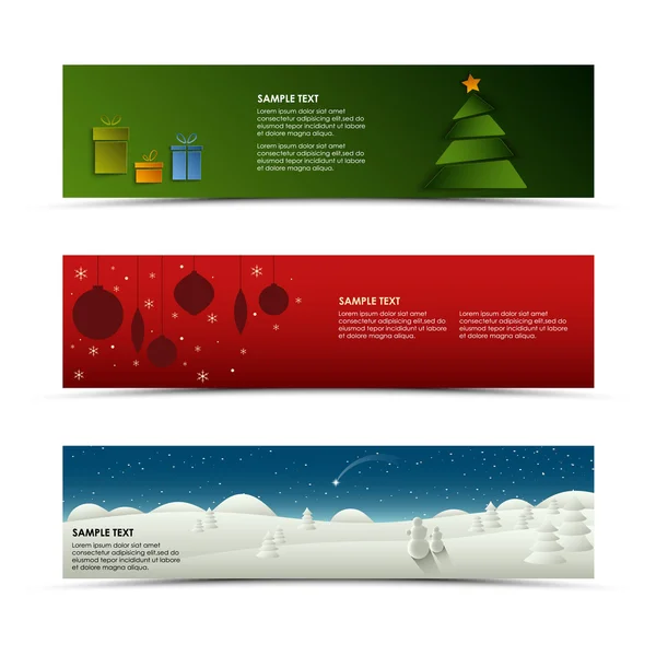 Modelo de banner horizontal de Natal — Vetor de Stock