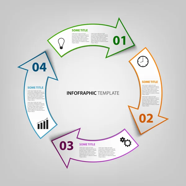 信息图形与定向箭头模板 — 图库矢量图片