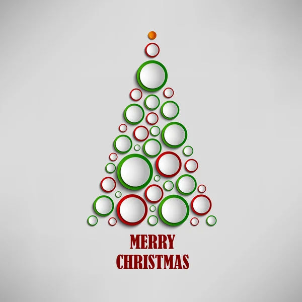 Cartão de Natal com árvore de modelos de círculos coloridos Vetores De Stock Royalty-Free