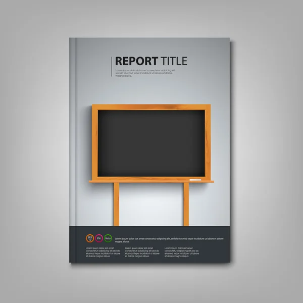 Książki broszury i ulotki z czarny deska w szablon tło — Wektor stockowy