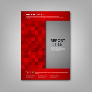Broşürler kitap ya da kırmızı kareler şablonu ile el ilanı