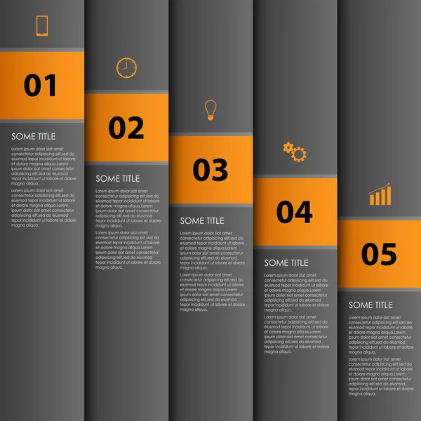 Infografik mit dunklen Streifen Design-Vorlage — Stockvektor