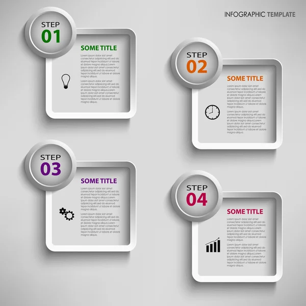 Infografik mit quadratischer Vorlage — Stockvektor