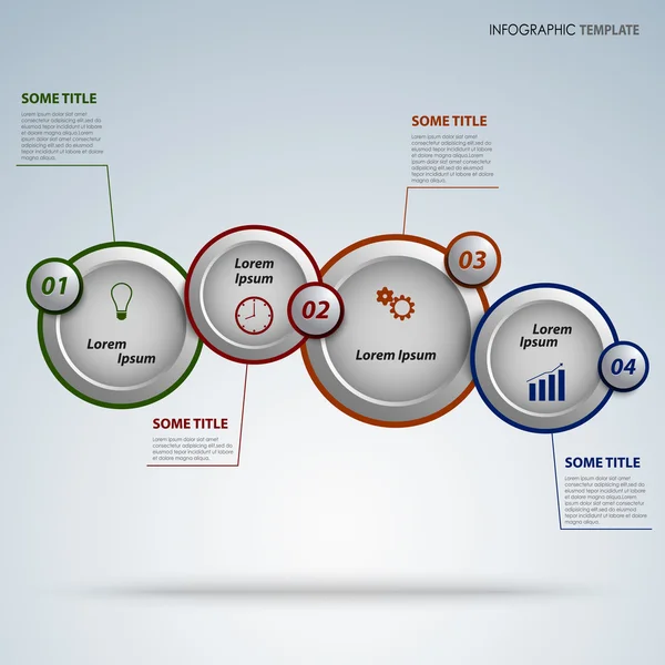 Infographie avec modèle de pointeurs de conception ronde — Image vectorielle