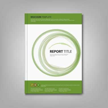 Broşürler kitap ya da yeşil soyut el ilanı şablonu daireler