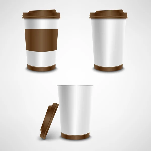 プラスチック製のコーヒー カップのテンプレート — ストックベクタ