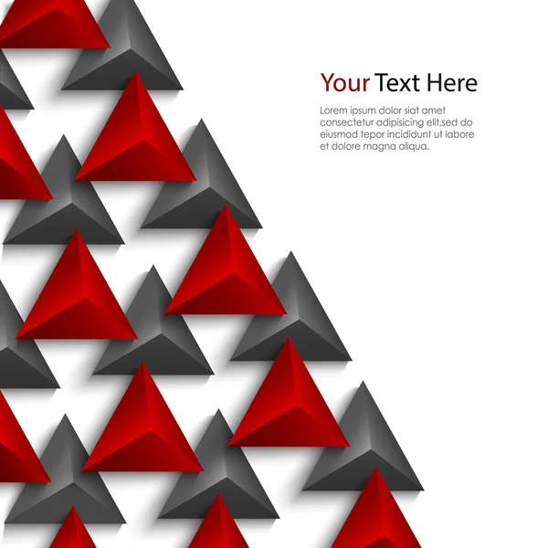 Pirâmides vermelhas e cinzentas abstratas sobre fundo branco — Vetor de Stock