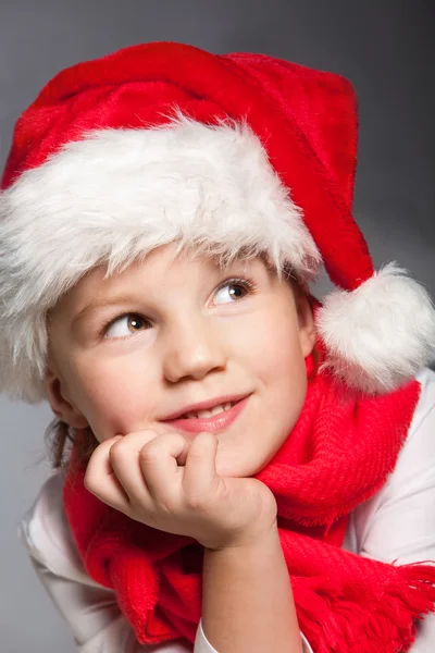 Happy boy in Santa hat — Stock Photo, Image
