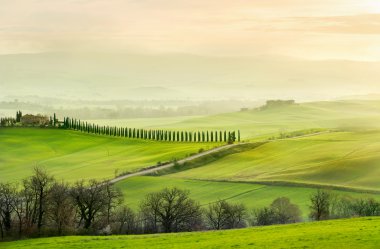 Sisli sabah Tuscany'de manzara