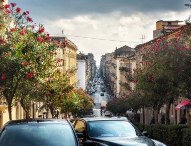 Sokak sahne Catania, Sicilya, İtalya.