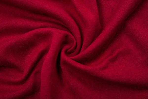 Складки на ткани, трикотаж багрового цвета, складки — стоковое фото