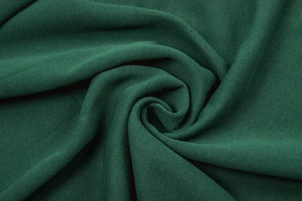 Pliegues en tela, material de punto de color verde, pliegues —  Fotos de Stock