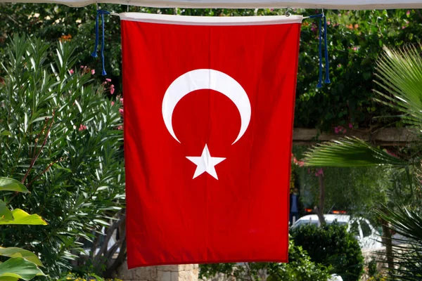 День Турецкой Республики Турецкий Флаг Украшение Города Дома Отдыха — стоковое фото