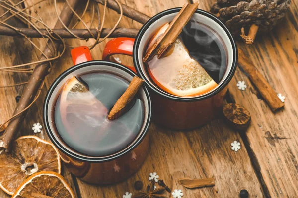 Fond Vin Chaud Une Boisson Noël Chaude Hiver Base Vin — Photo