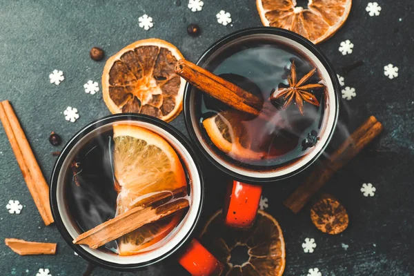 Fond Vin Chaud Une Boisson Noël Chaude Hiver Base Vin — Photo