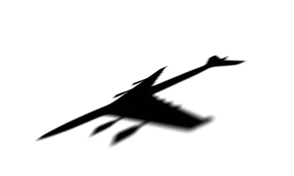 Sombra de avión sobre fondo blanco. Sombra de avión aislada — Foto de Stock