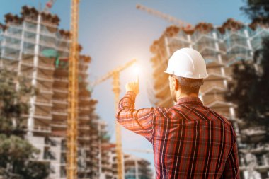 Modern İnşaat Alanının Mühendis Mimarı İnşaat Yöntemi. Yüksek kalite fotoğraf