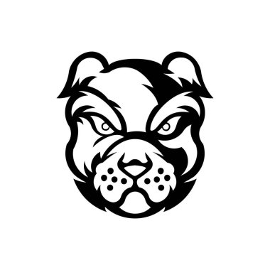 Köpek kafası simgesi, ilham Logo tasarımı baş köpek