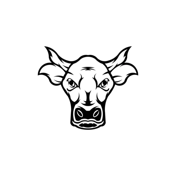 Vetor Projeto Cabeça Vaca Farm Animal — Vetor de Stock