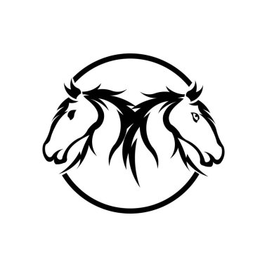 At kafası simgesi ve logo için modern At kafası sembolü, At kafası simgesi basit işaret