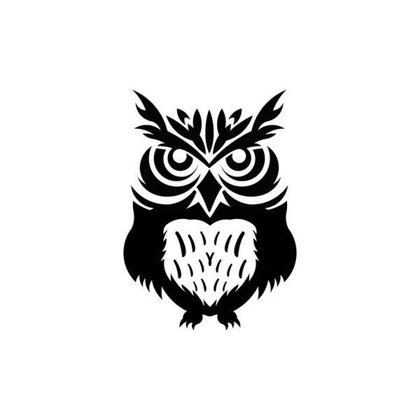 Logo Hibou Illustration Vectorielle Conception Emblème Sur Fond Blanc — Image vectorielle
