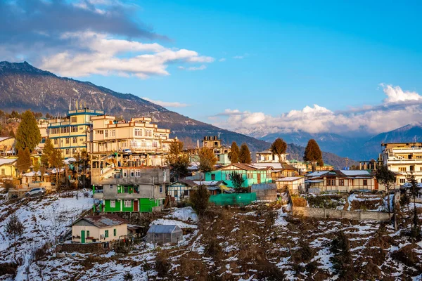 Foto Pôr Sol Cidade Tawang Arunachal Pradesh Índia Imagem De Stock