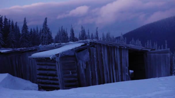 Invierno en montañas. Ucrania, Cárpatos Dragobrat HD — Vídeo de stock