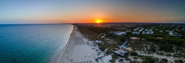 Atardecer Aéreo Famosa Playa Altura Algarve Portugal — Foto de Stock