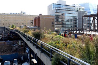 High Line.  New York City. Elevated pedestrian Park clipart