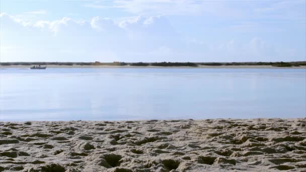 Ria formosa Naturschutzpark Blick auf die Fischerstadt Fuseta, Algarve. portugal — Stockvideo