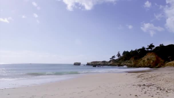 Algarve - Western Atlantic coast St. Eulalia Beach seascape timelapse — Stock Video