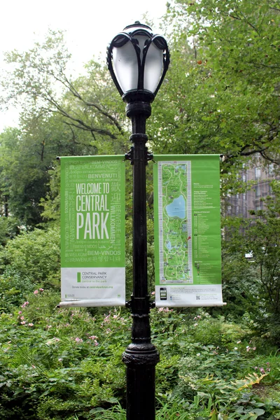 Central Park in an autumn cloudy day. New York City — Stock Photo, Image