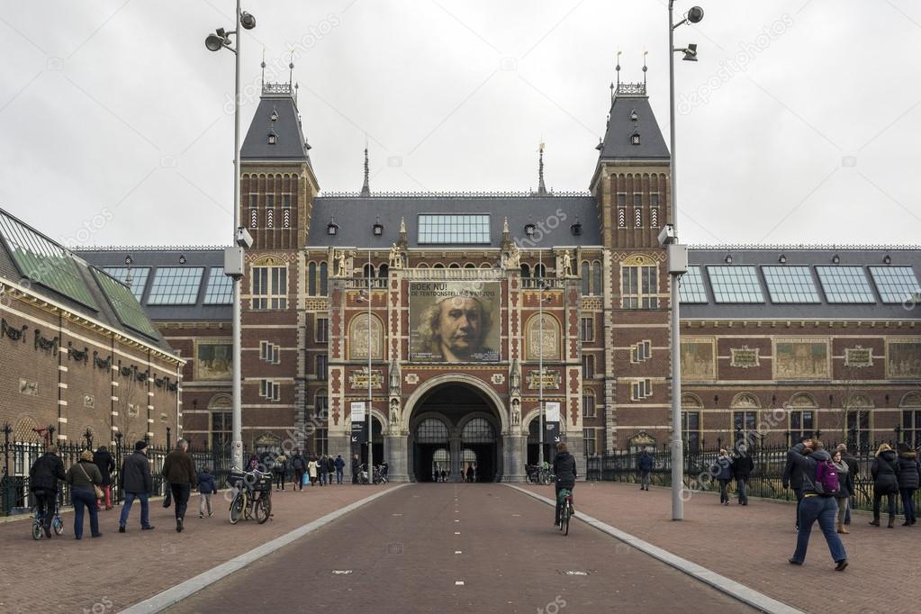 Amsterdam Netherlands February 08 Visitors At Rijksmuseum