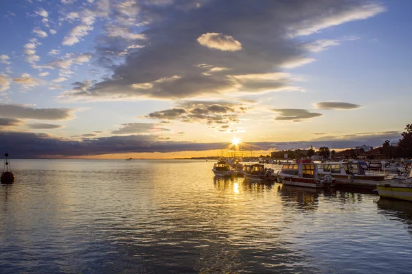 Puesta de sol en Olhao, capital de los humedales de Ria Formosa —  Fotos de Stock