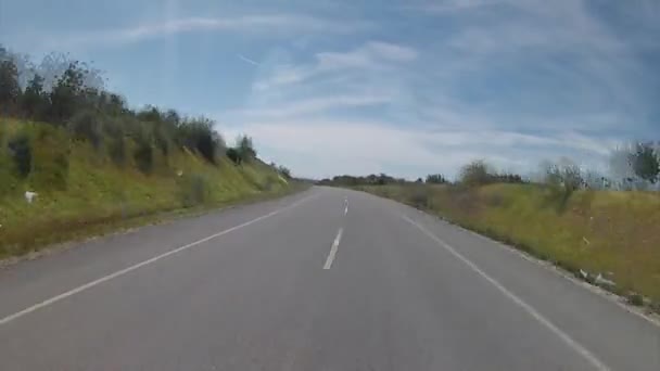 Algarve A22 strada acess, Bus Viaggio frontale punto di vista della fotocamera — Video Stock