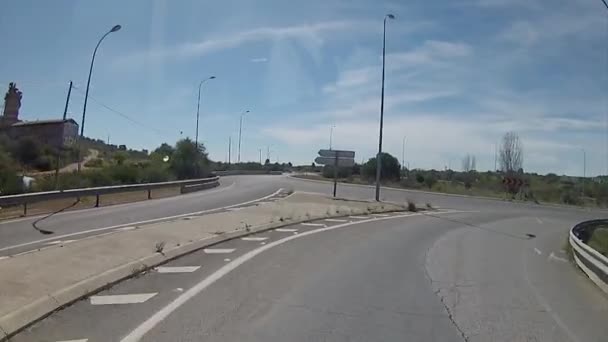 Algarve A22 drogi acess, podróż autobusem czołowej aparatu fotograficznego punktu widzenia — Wideo stockowe