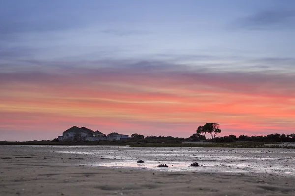 Algarve Cavacos playa crepúsculo paisaje en los humedales de Ria Formosa —  Fotos de Stock