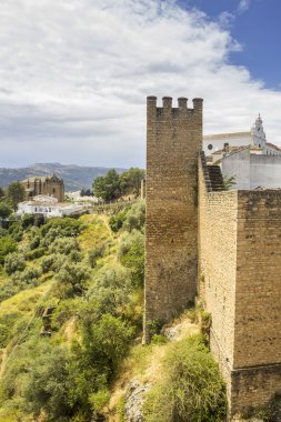 İspanyolca Moor kasaba Ronda Ortaçağ kale duvarında,