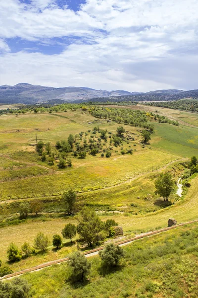 Ronda panoramiczny widok. Miasta w hiszpańskiej prowincji Malaga — Zdjęcie stockowe