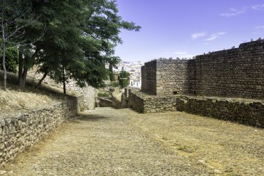 İspanyolca Moor kasaba Ronda Ortaçağ kale duvarında