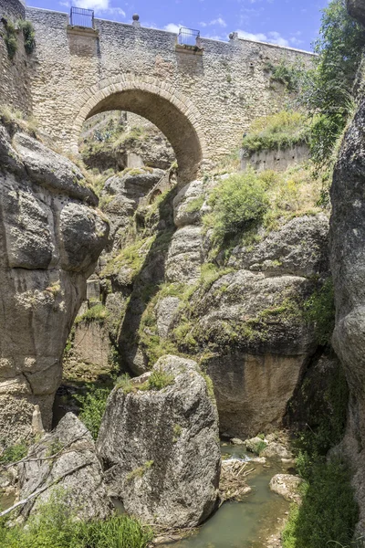 Ronda, view over Puente Viejo, old bridge. Spain — Stock Photo, Image