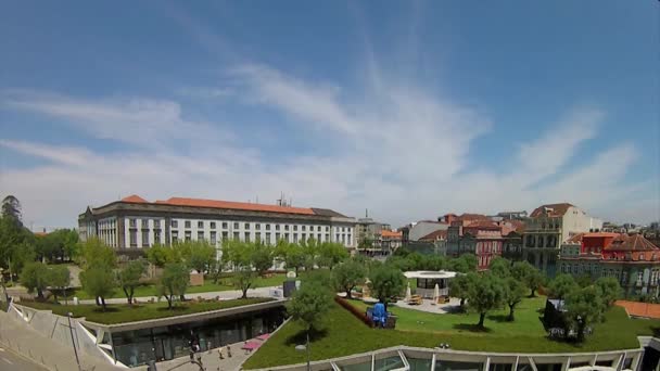 Panoramic View Of Old Downtown, Porto Cityscape, Unesco World Heritage Site — Stock Video