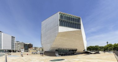 PORTO, PORTUGAL - JULY 05, 2015: View of Casa da Musica - House of Music Modern Oporto Concert Hall clipart