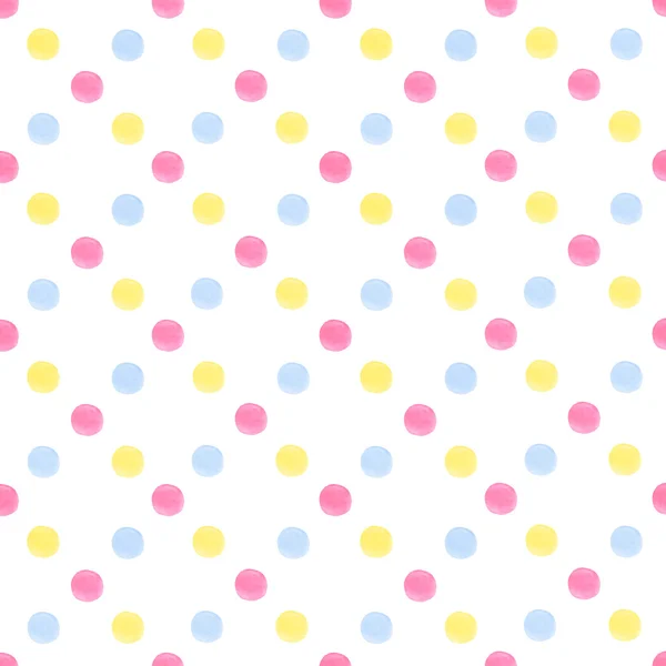 Watercolor dots cute seamless pattern — Stock Photo, Image