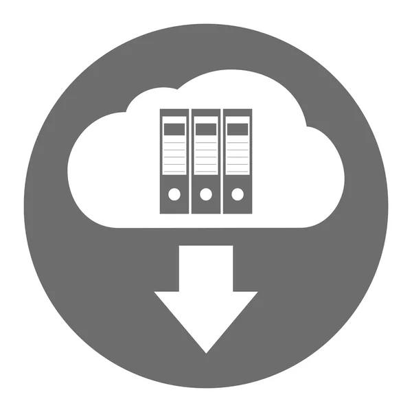 Téléchargement de données à partir de dossiers dans un serveur cloud distant — Image vectorielle