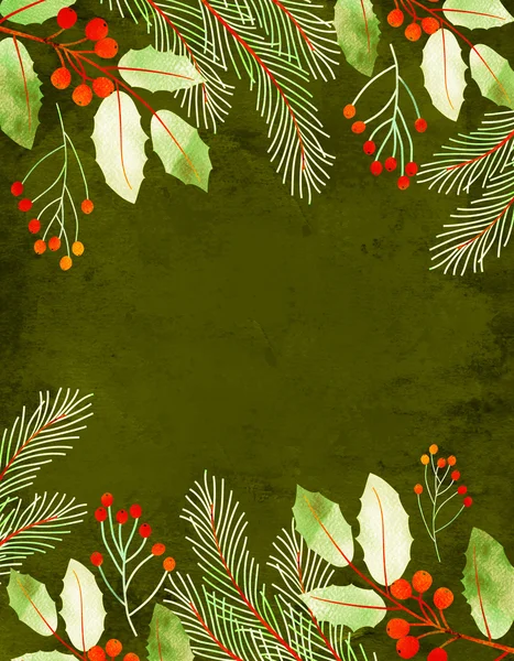 Vánoční akvarel dekorace pozadí — Stock fotografie