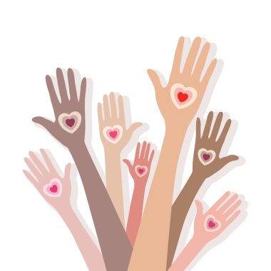 People giving their love concept clipart