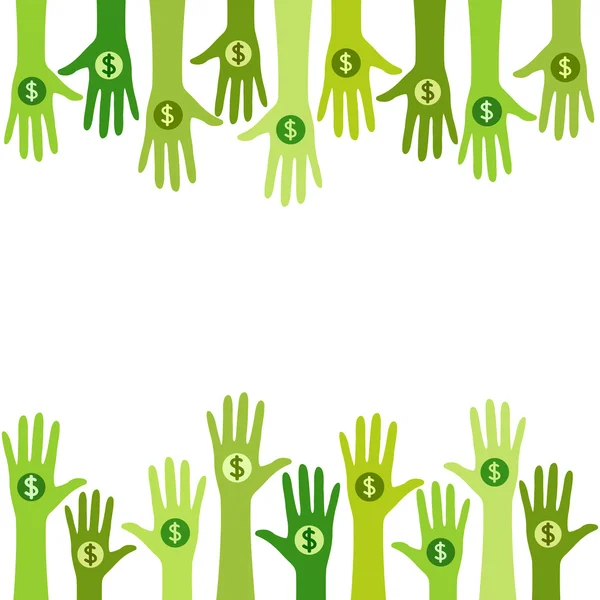 People giving money - donation concept — Stock Vector